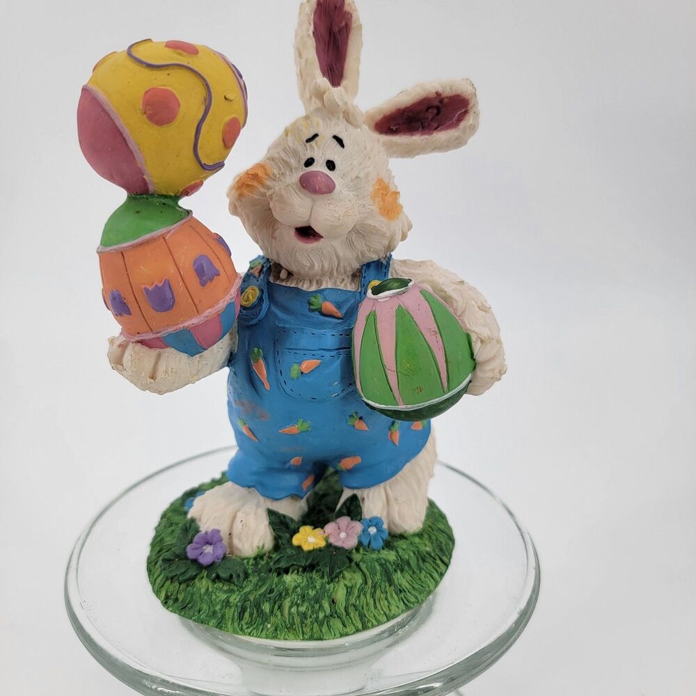 Cottontale Collection VTG 1999 Resin Playing Bunny Figurine Easter Spring Fun